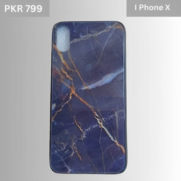 Royal Blue Marble iPhone X Case